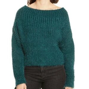 Lulus Dark Emerald Boat Neck Sweater
